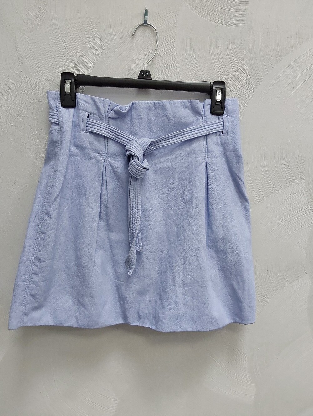 Free People Payton Paperbag Tie-Waist Faux Leather Mini Skirt Purple 6 NWT